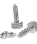2 Pcs Steel Locking Spring Plunger Delivers Knockout Indexing Action with knurled handles and nuts for toolbox use.