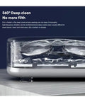 Portable Ultrasonic Cleaner With 360 Rotating Wash For Watches Jewelry And Dental Gear Compact Glovebox Friendly Build showing deep clean in action.