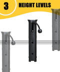 Adjustable Pole Mount Fishing Rod Holder For Bike Chairs Carts Scooters Motorcycles ATVs And Beach Cars with 3 height levels