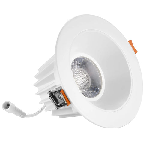 Sleek Four Inch Canless Led Downlight With Anti Glare Design Delivering One Thousand Two Hundred Lumens Of Crisp Illumination And Five Tunable Color Temperatures For Effortless Recessed Ceiling Lighting Upgrades Around The House