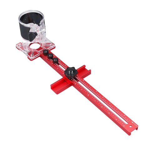 4 In 1 Router Jig Kit For Pro Woodworking Circle Cutting Guide Edge Trimmer Center Finder And Round Block Cutter With Built To Last Heavy Duty Aluminum Alloy Base 445mm Length For Cabinets And Furniture Making, red aluminum jig