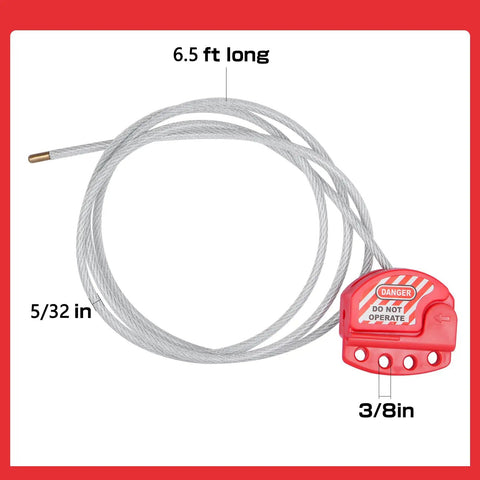 Rock Solid Adjustable Steel Cable Lockout Tagout Security Lock With Thick Vinyl Coated Wire And Brass Ends Industrial Loto Padlock Kit Built Like A Tank For Plant Maintenance Pack Of Four