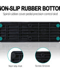 Bottom view showing non-slip base with spiral rubber cover of Universal Sustain Pedal For Digital Pianos, Electronic Keyboards, MIDI Keyboards, And Synthesizers With Polarity Switch And One Quarter Inch Input Plug, Durable Foot Pedal For Stage And Studio Use.