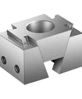 Built Tough Precision Vise Fixture With Dual Sided Clamping Design For CNC Mills And Bench Drills Easy Turn Rotary Knob, steel body with precision machining holes.