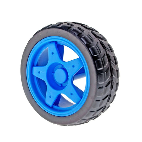 Four Pack 65mm Motor Wheels For Smart Car Chassis And RC Robots Light Blue ABS Rubber Build 4 Pack Fits 13.8mm Inner Shaft