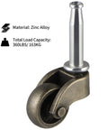 Swivel Stem Caster One Inch Wheel Zinc Alloy With Socket Replacement For Coffee Tables Chests Of Drawers Nightstands And Ottomans 360 Lb Load Capacity Elevates By About One Point Three Inches Wheel Diameter One Inch Stem Diameter Three Eighths Inch