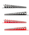 Side view of 30 Piece Combination Wrench Set With Inch And Metric Wrenches, Angled Open End For Easy Fit, Durable Holder Included