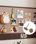 Total No Sweat Bronze Upholstery Thumb Tacks For Couch And Wall Wood Crafting Include Legit 100 Piece Kit with decorative display on cork board.