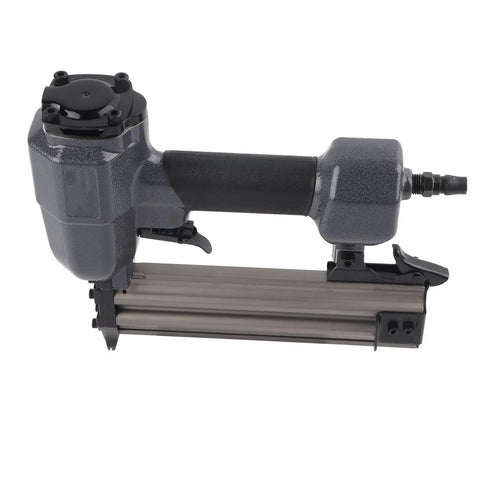 Rock Solid Heavy Duty Pneumatic Brad Nailer And Air Powered Stapler For No Fuss Woodworking, featuring durable aluminum construction.
