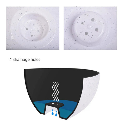 4 Pack 10 Inch Hanging Planter Baskets For Outdoor And Indoor Plants With Drain Holes Speckled White illustration