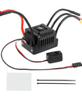 60A Waterproof Dustproof Brushless ESC with sensorless tech, T plug, external programming port, for 1/10 RC cars and trucks outdoors.