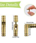 Brass Invisible Barrel Hinges for Jewelry Boxes and DIY Projects, 20 Pieces, M5 x 25mm, size details, solid brass