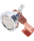 Ultimate Magnetic Welding Ground Clamp For Quick Setup On Any Metal Surface with strong magnet and copper connector.