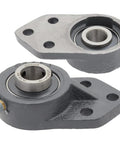 Two Pack Flange Mount Ball Bearing Unit UC204 12 With Cast Iron Housing FB204 Three Quarter Inch Bore Set Screw Locking