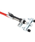 Beefy Quick Release Push Pull Toggle Clamp With Adjustable Elbow Joint And 185 Degree Handle For Metalworking Woodworking Welding And Machinery Maintenance Built From High Carbon Steel For Heavy Duty Precision Clamping, red handle, close-up