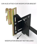 Four Pack Offset Conversion Brackets For Bolt On Metal Bed Frames That Switch To Hook On Headboards In No Time showing steel attachment design.