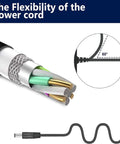 Heavy Duty 12V AC DC Power Adapter For Elmo Document Camera Models Like HV 110U HV 100XG EV 200 And EV 200AF power cord showing flexibility.