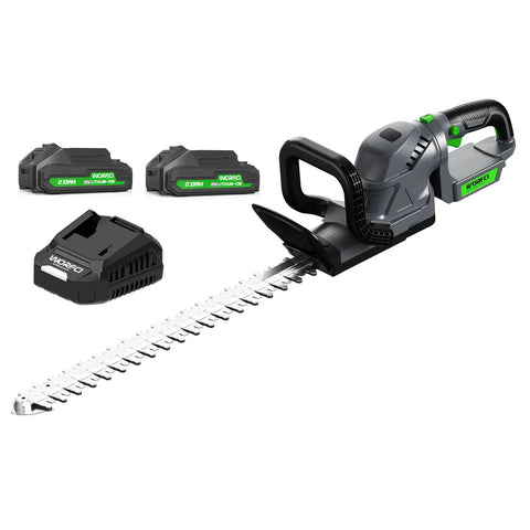 20 Inch Cordless Hedge Trimmer With 180 Degree Rotatable Handle Dual Battery Pack And Charger Powerhouse Copper Motor Up To 3000 RPM