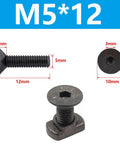 24-set black steel M-LOK T-nuts and M5 screws with Allen key for M-LOK accessory installation