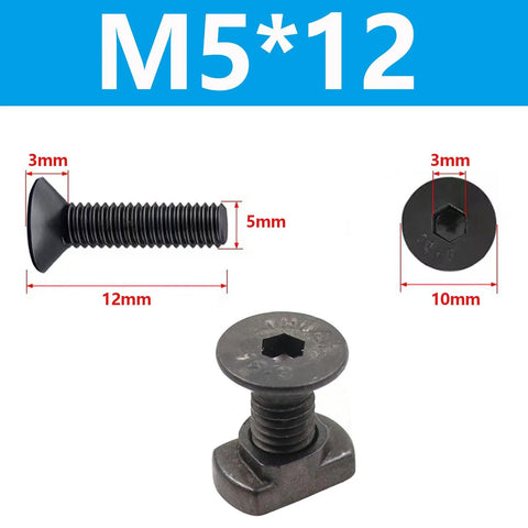 24-set black steel M-LOK T-nuts and M5 screws with Allen key for M-LOK accessory installation