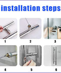 Installation steps for Push Pull Door Handle In Black Stainless Steel, Rectangular H Shape Back To Back Design, Durable 304 Stainless