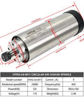Heavy Duty Air Cooled CNC Spindle ER11 0.8kW 24000RPM 220V 400Hz Motor Precision Router Milling Machine Engraver Tool close-up with dimensions.