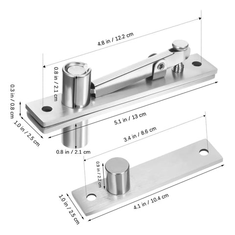 Real Deal Heavy Duty Invisible Door Hinges Rotating 360 Degrees Smooth And Silent For Bookcases Concealed Pivot Hardware with dimensions