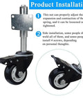 Built Tough 2 Point 5 Inch Spring Loaded Door Caster Wheel With Self Retracting Arm and Four Bolt Mounting Plate for Heavy Load Garden Doors, installation guide.