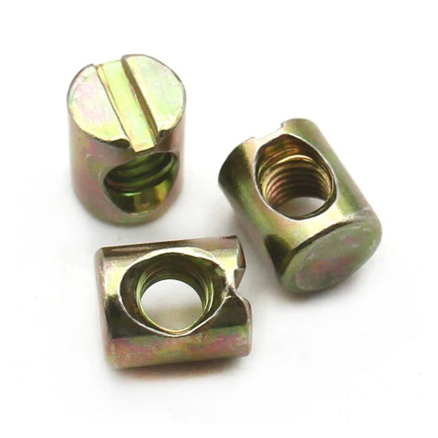 Rock Solid Cross Dowel Barrel Nut Hardware Built For DIY Woodworking M6 M8 Slotted And Hammer Embedded Fittings With Horizontal Hole