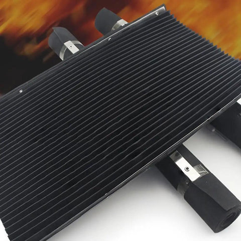 Heavy Duty Retractable Accordion Bellows Cover for Milling Machines and Guide Rails, Dustproof Rubber Chip Guard in black