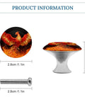 Phoenix In Flames 1.1 Inch Cabinet Knobs Set Of 2 Dope Stainless Steel Aluminum Alloy Drawer Handles with screw dimensions