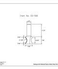 Technical drawing of Half Inch Shank Thumbnail Router Bit With Seven Eighths Inch Cutting Diameter And Height Carbide Tip Pro Grade