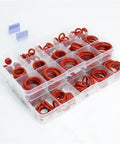 Silicone O Ring Set With CS Size Assortment 1 To 1.5 To 2.0 To 2.4 To 3.1mm Sealing Washers Oil Resistant And High Heat Tolerant Versatile Gasket Kit For Plumbing Automotive Machinery Marine And DIY Projects in storage case