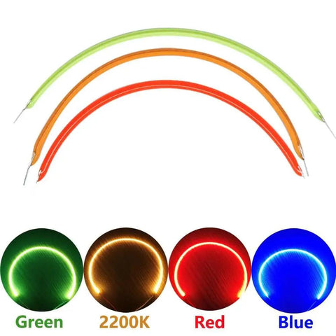 100 Pack LED Filament Diode Edison Bulb Accessories Flexible Filament Strands For DIY Lighting Projects DC3V 2200K multicolor