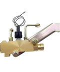 Heavy Duty Brass Brake Proportioning Valve For Disc Front And Drum Rear Setup Mount Bracket And Connector Kit Compatible With Chevy Classic Car And Truck Replace 172 1353, side view showing brass and metal details.
