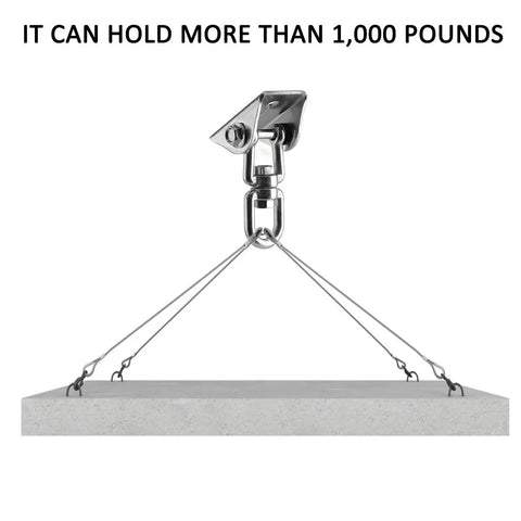 Heavy Duty Hammock Hanging Kit With 360 Degree Rotate Hooks, 1000 Lb Capacity, steel mount connected to concrete