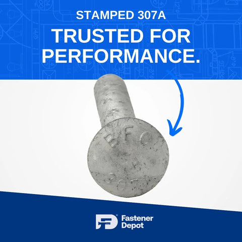 Five Sixteenth By Eighteen Fully Threaded Carriage Bolt Kit For Exterior Use With Hot Dipped Galvanized Finish Heavy Duty