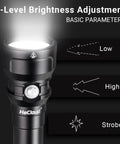 3-level brightness adjustment on Beast Mode Underwater Dive Flashlight With 2000 Lumens, 873 Ft Beam, Rechargeable IPX8 Waterproof Torch