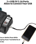 Replacement Four Port Rapid Charger Station Workhorse For Dewalt 20V Max Batteries charging phone via USB