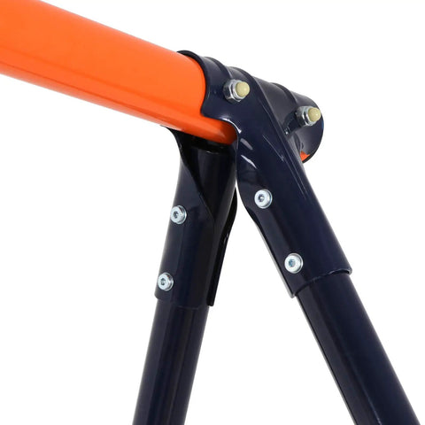 Close-up of Built Tough Heavy Duty A Frame Swing Stand For Your Backyard With 440 Lbs Weight Capacity Durable Powder Coated Steel Frame junction