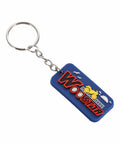 Blue Woostar keychain with scooter design, metal chain and ring