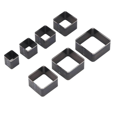 Top Shelf Seven Piece Leather Cutting Die Set Rectangle Punch Stamps For Wallets And Bags High Density Alloy Steel Craft Dies 20 To 50 Mm Precision Cutter Blocks With Smart Storage Case For Weekend Warriors