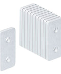 12 Pcs 2020 Aluminum Extrusion T Slot Joining Plates For 2020 And 2040 Aluminum Profiles, 6061 Aluminum Alloy Mill Finish, 0.156 Inch Thick, Two Hole Flat Plate Connectors With Pre Punch Holes For Easy Frame Assembly, stacked two-hole plates