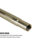 Swedged Steel Tube With Dual 3/4 Inch 16 Threads, RH On One End And LH On The Other, 10 In Long, 1.00 In OD,.095 In Wall, zinc plated tube with knurled grip and threaded end