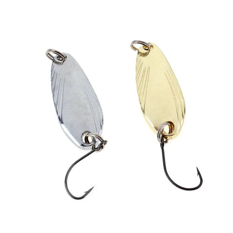 10 Piece Metal Spoons Lures Kit With Hooks Tackle Box Hard Fishing Lures Sequin Baits For Trout Panfish Bass With gold-silver finish
