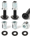 30 Piece 1/4-20 Threaded Wood Inserts And Bolts Kit For Woodworking With Washers, Black Oxide Fasteners, 15mm Inserts And 1 Inch Bolts.