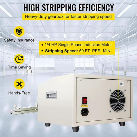 Close-up of Fully Automatic Wire Cutting Stripping Peeling Machine with microcomputer control highlighting features and efficiency.