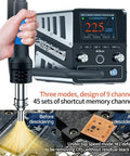 1400W Smart Hot Air Rework Station for SMD BGA Repair, Heats To 380 Celsius In 3 Seconds, Three Modes, 9 Channel Control.