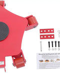 Heavy Duty Machine Skates Built Like A Tank With Three Swivel PU Rollers For Rock Solid 360 Maneuvers Warehouse Moves That Flow Like Butter Seamless Transportation Up To 4409 Pounds Capacity Red with accessories