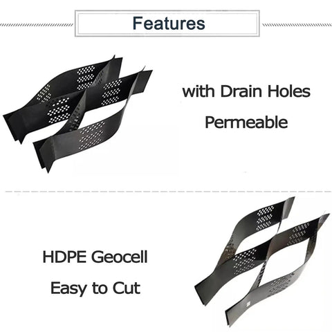 Features of Gravel Stabilizer Grid For Lawn And Driveway 5 Cm Depth 5 M By 10 Ft Long Erosion Control And Drainage Holes Built Tough